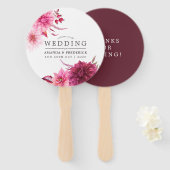 Marsala - Burgundy en Blush Autumn Wedding Favor Handwaaier (Voorkant en achterkant)