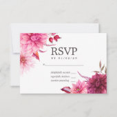 Marsala - Burgundy en Blush Autumn Wedding RSVP (Voorkant)
