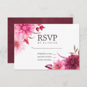 Marsala - Burgundy en Blush Autumn Wedding RSVP (Voorkant / Achterkant)