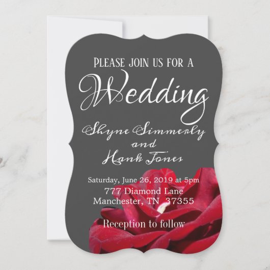 Marsala Burgundy en Gray Wedding Invitation Kaart (Voorkant)