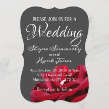 Marsala Burgundy en Gray Wedding Invitation