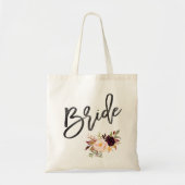 Marsala burgundy Floral bride Tote Bag (Voorkant)