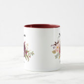 Marsala burgundy Floral bridesmaid Mok (Midden)