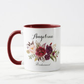 Marsala burgundy Floral bridesmaid Mok (Links)