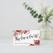 Marsala Burgundy Floral Drink Ticket Insert Kaarte Informatiekaartje (Staand voorkant)