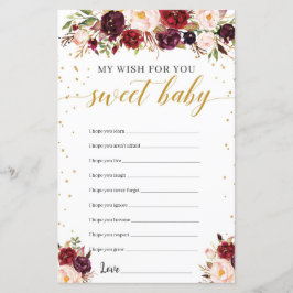 Marsala burgundy floral gold wil baby