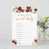 Marsala burgundy floral gold wil baby (Staand voorkant)