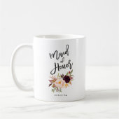 Marsala burgundy Floral maid de eer Koffiemok (Links)