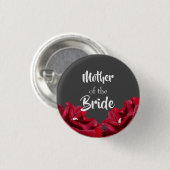 Marsala Burgundy Floral Moeder van de Bride Button (Voorkant /achterkant)