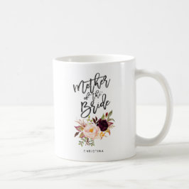 Marsala burgundy Floral, moeder van de bruid Koffiemok