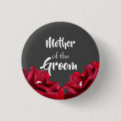 Marsala Burgundy Floral Moeder van de Groom Button (Voorkant)
