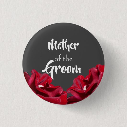 Marsala Burgundy Floral Moeder van de Groom Button (Voorkant)