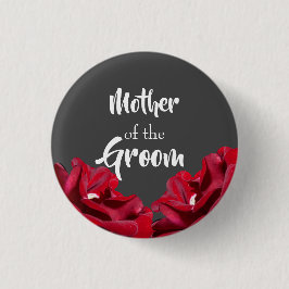 Marsala Burgundy Floral Moeder van de Groom Button