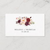 Marsala Burgundy Floral rsvp Informatiekaartje (Achterkant)
