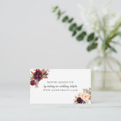 Marsala Burgundy Floral rsvp Informatiekaartje (Staand voorkant)