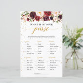 Marsala burgundy floral wat er in je handtas zit (Staand voorkant)