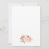 Marsala Burgundy Floral Wedding Invitation Kaart (Achterkant)