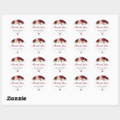 Marsala Burgundy Herfst Cadeau Bruiloft Bedankt Ronde Sticker (Vel)