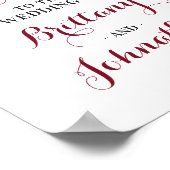 Marsala Burgundy Herfst Elegant Wedding Welcome Si Poster (Hoek)