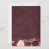 Marsala Burgundy Lace Floral String Lights Wedding Save The Date (Achterkant)