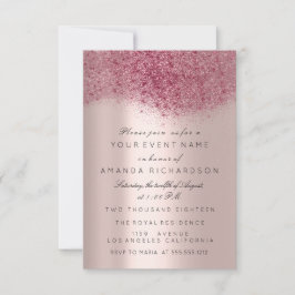 Marsala Burgundy Maroon Roos Gol Bridal Sweet 16th Kaart