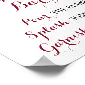 Marsala Burgundy Momosa Bar Baby shower Sprinkle Poster (Hoek)