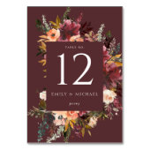 Marsala Burgundy Perzik Waterverf Bloem Kaart (Voorkant)