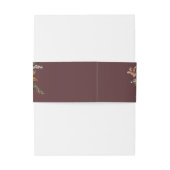 Marsala Burgundy Perzik Waterverf Bloem Uitnodigingen Wikkel (Achterkant Voorbeeld)