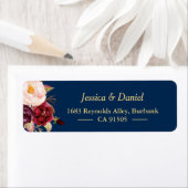 Marsala Burgundy Pink Floral Navy Blue Etiket (Insitu)