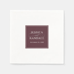 Marsala Burgundy Red Classic Elegance Wedding Servet