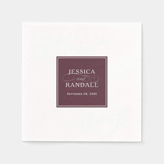 Marsala Burgundy Red Classic Elegance Wedding Servet (Voorkant)