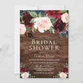 Marsala Burgundy Red en Blush Rustic Vrijgezellenf Kaart (Voorkant)