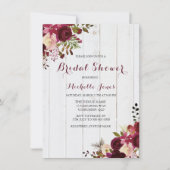 Marsala Burgundy Red Floral Rustic Vrijgezellenfee Kaart (Voorkant)