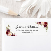 Marsala Burgundy Rustic Peony Floral Etiket (Insitu)