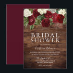Marsala Burgundy Rustic Red Roses Vrijgezellenfees Kaart<br><div class="desc">Marsala Burgundy Rustic Red Roses Bridal Shower Invitation Zie uitnodiging en collectie</div>