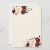 Marsala Burgundy Waterverf Wedding Kaart (Achterkant)