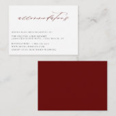 Marsala Burgundy Wedding Accommodations Informatiekaartje (Voorkant / Achterkant)