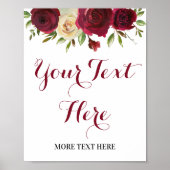  Marsala Burgundy Wine Red Sign Decor Poster (Voorkant)