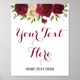  Marsala Burgundy Wine Red Sign Decor Poster