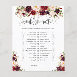 Marsala burugndy gold floral wil ze liever spelen