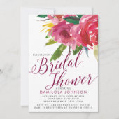 Marsala Cascade Florale Bruiloftsborrel Kaart (Voorkant)