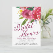 Marsala Cascade Florale Bruiloftsborrel Kaart (Staand voorkant)