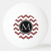 Marsala Chevron Monogrammed Pingpongbal (Voorkant)
