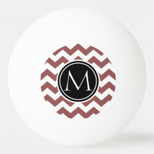Marsala Chevron Monogrammed Pingpongbal