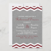Marsala Chevrons on Grey Rehearsal Dinner Invite Kaart (Voorkant)