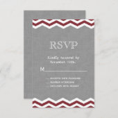 Marsala Chevrons op Gray RSVP (Voorkant / Achterkant)