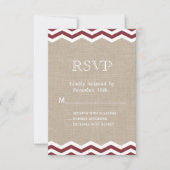 Marsala Chevrons op Jute RSVP (Voorkant)