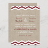 Marsala Chevrons over de uitnodiging tot het bruil (Voorkant / Achterkant)