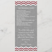 Marsala Chevrons over het grijze weddenschapsprogr Programmakaart (Achterkant)