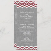 Marsala Chevrons over het grijze weddenschapsprogr Programmakaart (Voorkant / Achterkant)